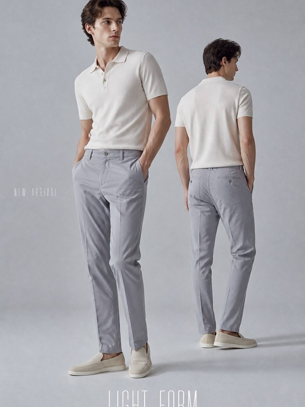 Faherty Light Gray Slim Chinos